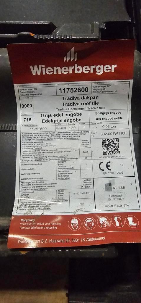 Dakpannen nieuw, Bricolage & Construction, Tuiles & Revêtements de toit, Tuiles, Gris, Enlèvement