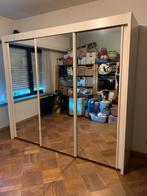 Mooie witte kleerkast met schuifdeuren en spiegelglas, Huis en Inrichting, Kasten | Kleerkasten, Ophalen, Gebruikt