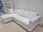 Witte hoekzetel / slaapbank – comfortabel & ruim, Huis en Inrichting, Ophalen, Stof