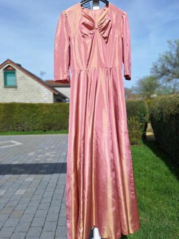 Robe longue vintage de cérémonie T38 et aumônière assortie