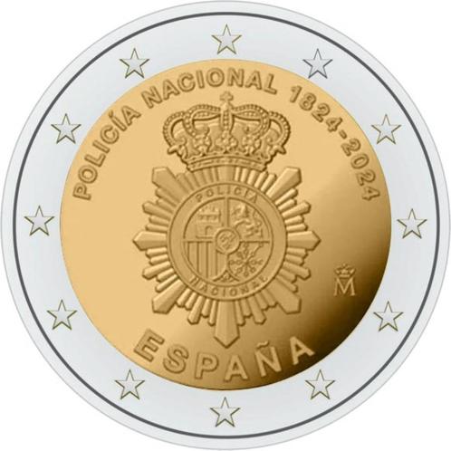 2 euros Espagne 2024 - 200 ans de la Police nationale (UNC), Timbres & Monnaies, Monnaies | Europe | Monnaies euro, Monnaie en vrac