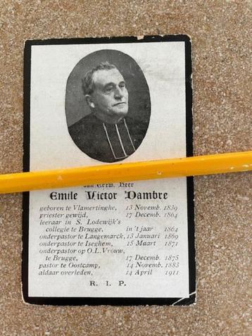 PASTOOR EMILE DAMBRE  VLAMERTINGE 1839 overleden OOSTKAMP beschikbaar voor biedingen