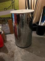 Inox wasmand met houten deksel, Huis en Inrichting, Ophalen, Gebruikt