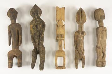 Art Africain - 5 anciennes statuettes Dogon - Mali