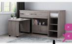 Half/hoogslaper met bureau, Huis en Inrichting, Slaapkamer | Bedden, Ophalen, 90 cm, Eenpersoons, Zo goed als nieuw
