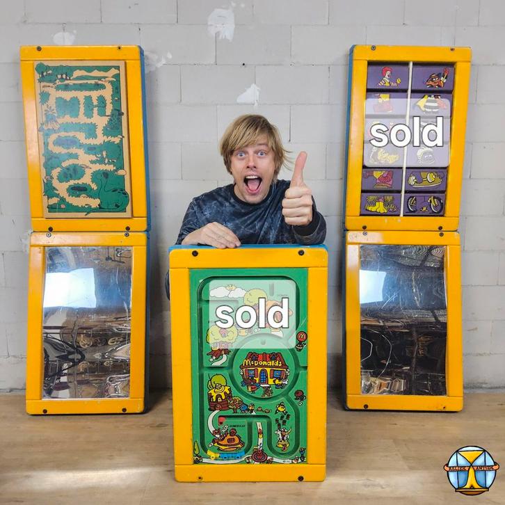 Vintage Houten Mc Donald's Speelpaneel Wandspel Lachspiegel, Antiek en Kunst, Curiosa en Brocante, Ophalen of Verzenden