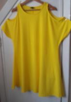 Stretch jurkje met open schouders X.L., Kleding | Dames, Grote Maten, Geel, Ophalen of Verzenden, Zo goed als nieuw, Jurk