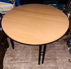 Ronde tafel - licht hout met metalen poten, Huis en Inrichting, Ophalen, Rond, Metaal