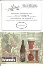 Vintage tafelkaartje voor Pauwel Kwak bier (jrn 80), Comme neuf, Enlèvement ou Envoi