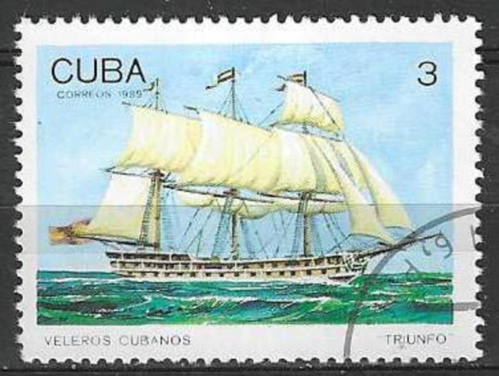 Cuba 1989 - Yvert 2955 - Cubaanse Zeilschepen (ST), Postzegels en Munten, Postzegels | Amerika, Gestempeld, Verzenden