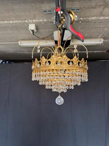 kristallen kroonluchter, Huis en Inrichting, Lampen | Kroonluchters, Ophalen, Gebruikt
