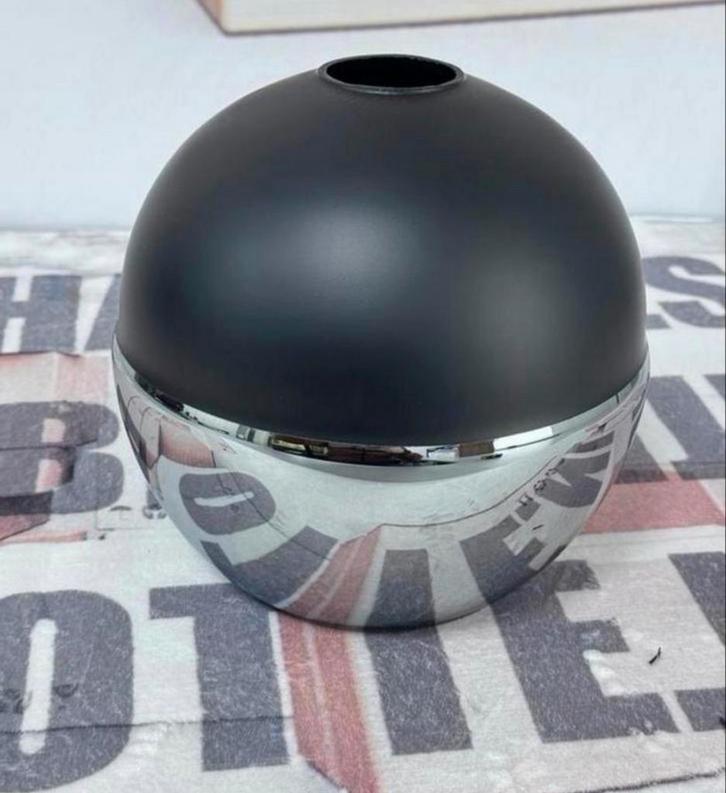 Luxe bol-rond ronde Lampenkap lamp mat-zwart chrome chroom, Huis en Inrichting, Lampen | Lampenkappen, Nieuw, Rond, Zwart, Ophalen of Verzenden