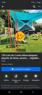 Set van 2 telescopische masten van 230 cm+nieuwe hoes