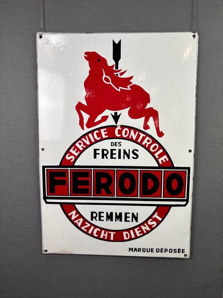 Ferrodo remmen nazicht dienst 1947, Verzamelen, Merken en Reclamevoorwerpen, Gebruikt, Reclamebord, Ophalen