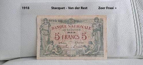 5 frank 1918  Model 1912 Brussel   Zfr+, Postzegels en Munten, Bankbiljetten | België, Los biljet, Verzenden