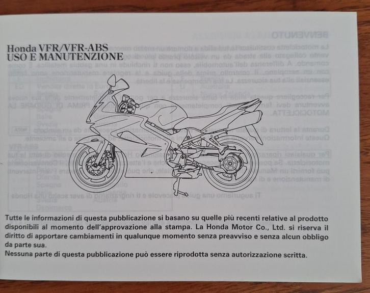 Origineel Honda VFR800 / VFR-ABS Instructieboekje, Motoren, Handleidingen en Instructieboekjes, Honda, Verzenden