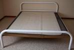 2-persoonsbed, Ophalen, Wit, 200 cm, Metaal