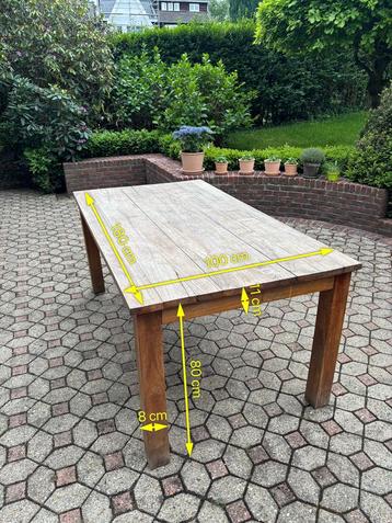 Houten tuintafel — 180 x 100 cm — met dekzeil beschikbaar voor biedingen