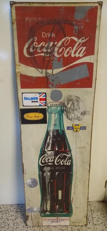 Plaque publicitaire Vintage Coca Cola Grand modèle de 1972