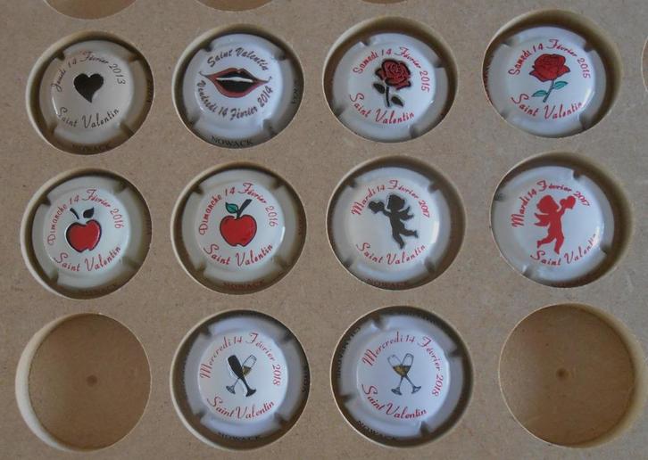 10 Nowack champagne capsules - Sint - Valentijn, Verzamelen, Complete verzamelingen en Collecties, Ophalen of Verzenden