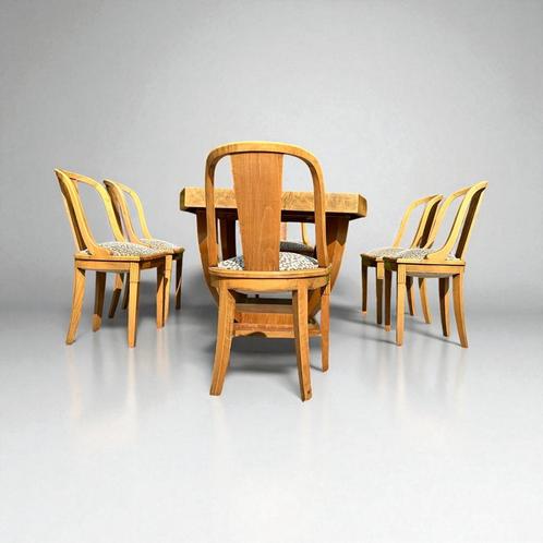 Art deco tafel met 6 stoelen, Antiek en Kunst, Antiek | Meubels | Tafels, Ophalen
