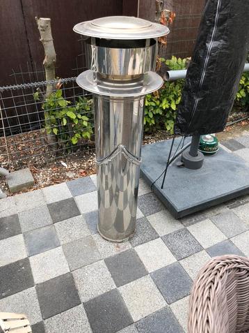 Dubbelwandig inox rookkanaal 20/26 met kap, Enlèvement, Comme neuf, Inox, Évacuation