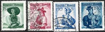4 Postzegels Klederdrachten Oostenrijk 1951 beschikbaar voor biedingen
