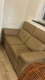 Leren beige bank met schade, Enlèvement, Utilisé, Cuir