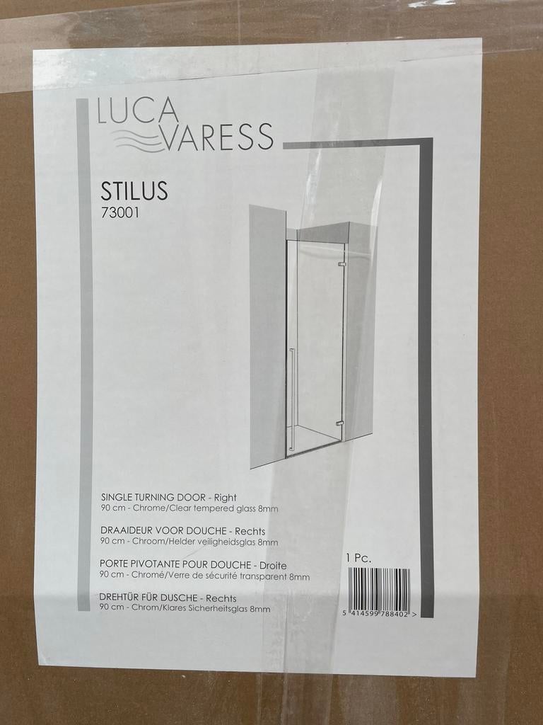 Douchedeur rechts draaiend 90x200cm, Ophalen, Nieuw, Chroom, Douche