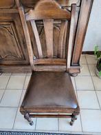 6 eiken stoelen, Huis en Inrichting, Stoelen, Ophalen, Leer
