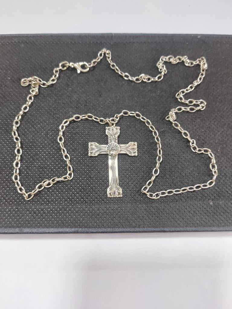 Oud Zilver Ketting, Bijoux, Sacs & Beauté, Colliers, Enlèvement ou Envoi, Argent, Argent