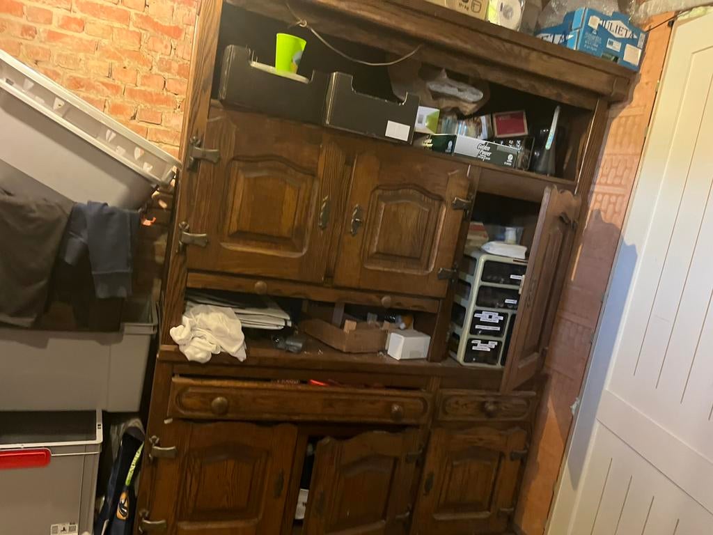 Vol eiken kast, Ophalen, Gebruikt, 100 tot 150 cm, Eikenhout