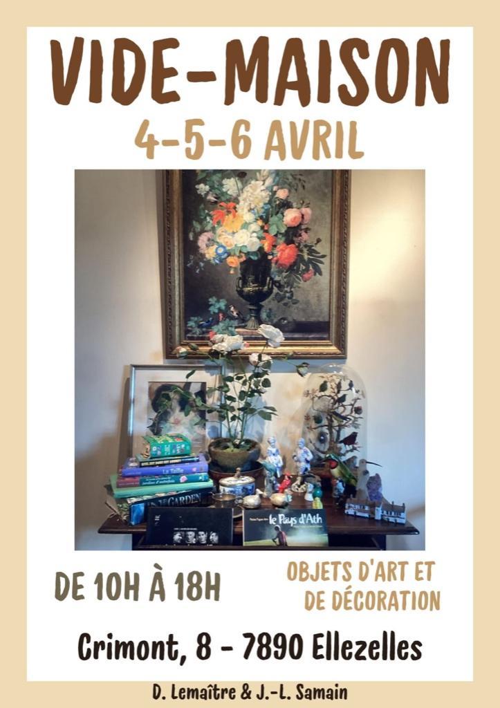 Opruiming 4-5-6 april 2026 in Ellezelles, Antiek en Kunst, Curiosa en Brocante, Ophalen