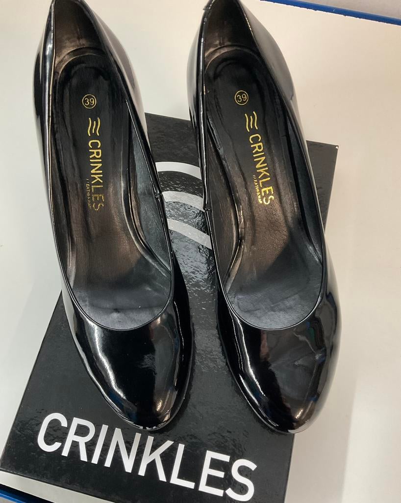Damesschoenen Crinkles maat 39, Zwart, Ophalen of Verzenden, Zo goed als nieuw, Schoenen met hoge hakken