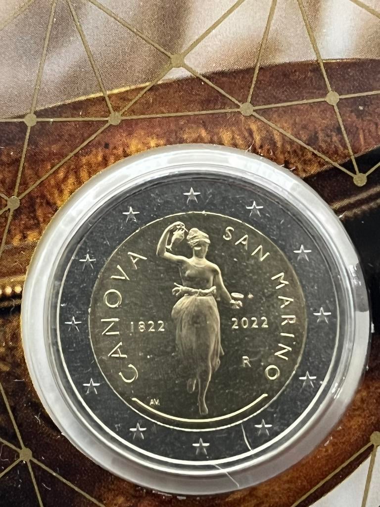 San Marino 2€ 2022 A. Canova, Postzegels en Munten, Munten | Europa | Euromunten, Ophalen, San Marino, 2 euro, Losse munt
