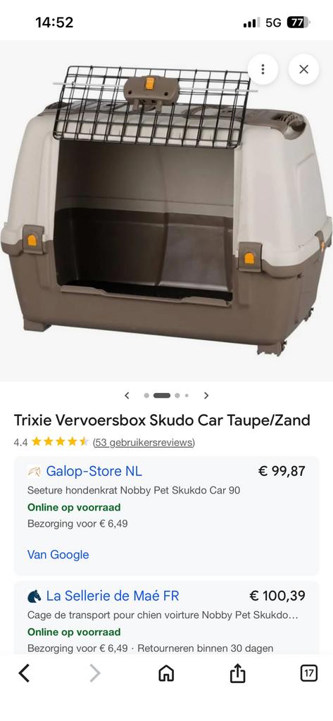 Honden Bench auto, Ophalen, Hondenkennel, Gebruikt, Minder dan 65 cm