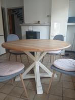 Keukentafel met 4 stoelen,dia.120cm, Huis en Inrichting, Tafels | Eettafels, Ophalen