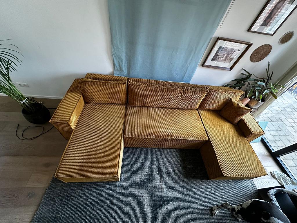 Canapé-lit en U avec rangement, jaune, Maison & Meubles, Autres dimensions, Autres couleurs, Comme neuf, Enlèvement