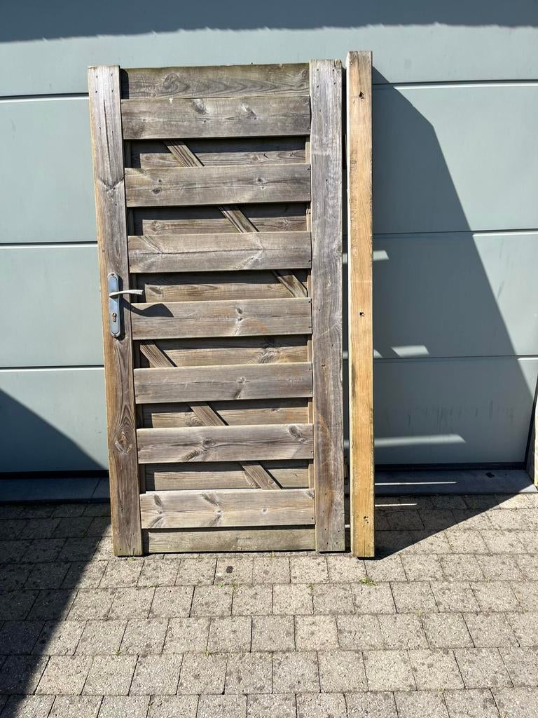 Houten tuinpoort 90cm x 1,8m hoogte, Tuin en Terras, Schuttingen, Ophalen, Gebruikt, Hout, 1 tot 2 meter