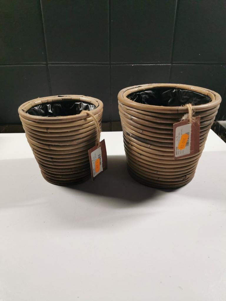 Bloempotten in rotan, Ophalen of Verzenden