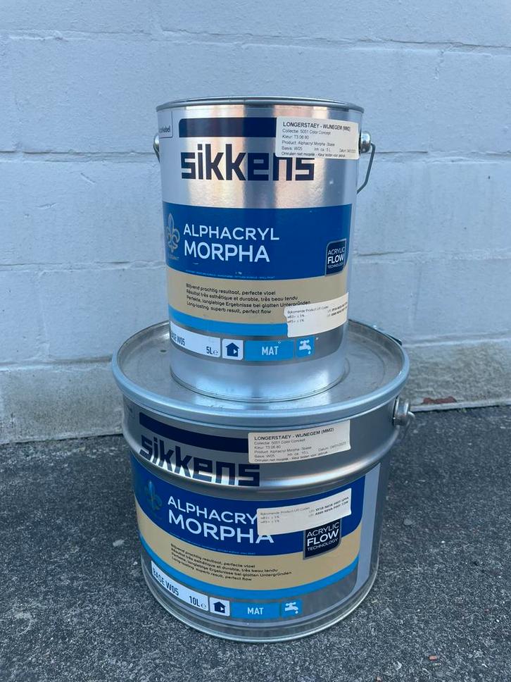 Sikkens Alphacryl Morpha 15L, Doe-het-zelf en Bouw, Verf, Beits en Lak, Zo goed als nieuw, Verf, 10 tot 15 liter, Blauw, Ophalen
