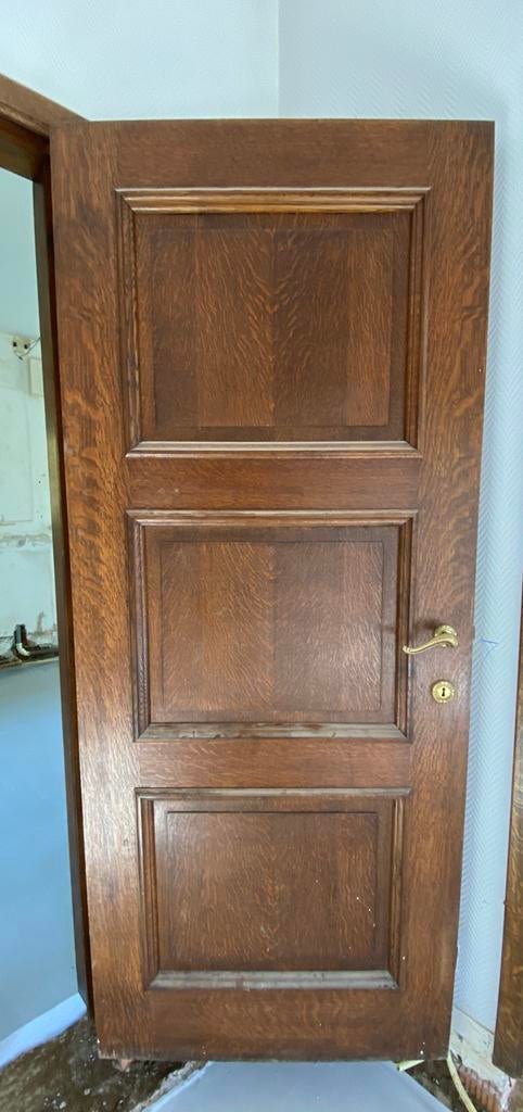 Deur in fineerhout, Bricolage & Construction, Fenêtres & Moustiquaires, Porte intérieure, Enlèvement, Bois, 200 à 215 cm