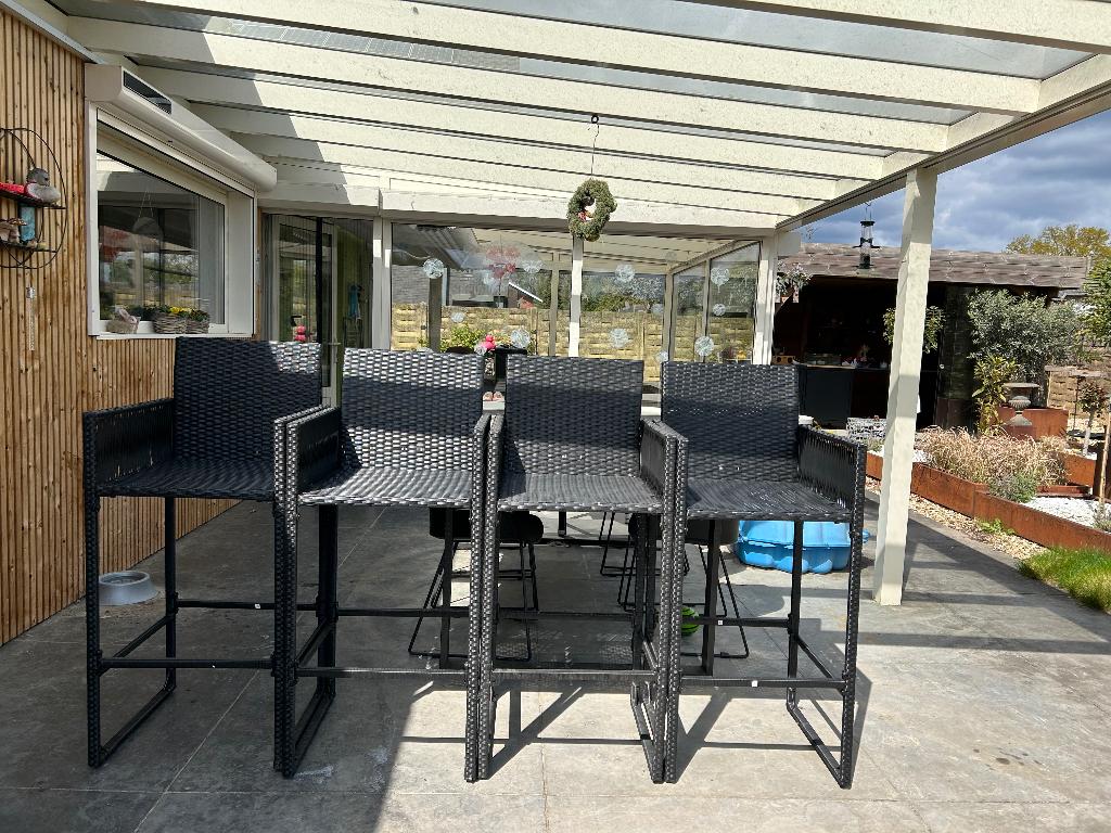 4 barkrukken voor buiten, Tuin en Terras, Tuinsets en Loungesets, Nieuw, Wicker, 4 zitplaatsen, Stoel, Ophalen