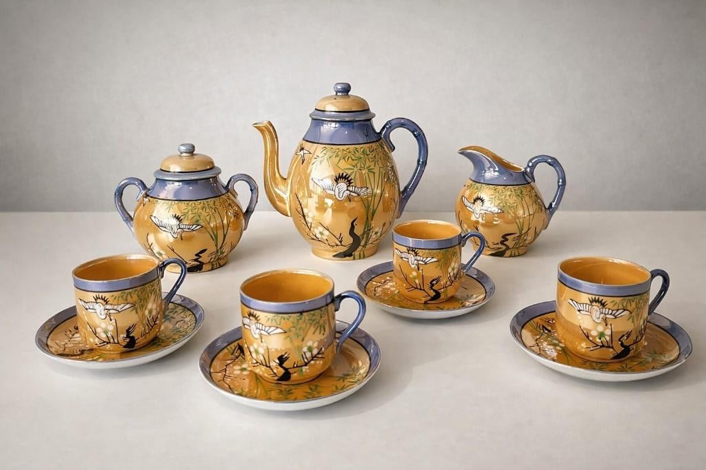 Prachtig Japans theeserviesje porselein Interbellum periode, Ophalen