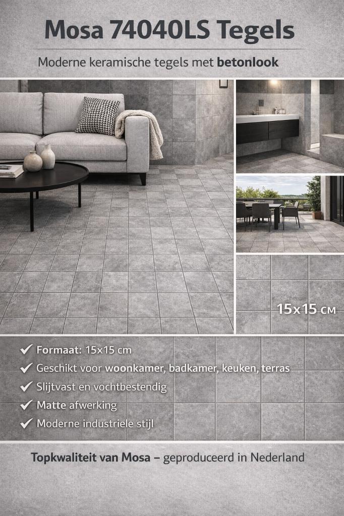 Collection globale antidérapante Mosa 15 x 15, Neuf, Moins de 20 cm, Carrelage de sol, Céramique