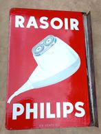 panneau publicitaire émaillé double face Rasoir PHILIPS, Enlèvement ou Envoi, Comme neuf, Panneau publicitaire