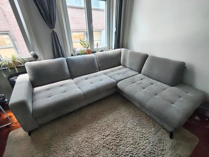 Grijze L-zetel., Maison & Meubles, Canapés | Coins salons complets, Tissus, Enlèvement