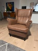 IKEA STRANDMON - oorfauteuil (nep leer bruin), Ophalen, Zo goed als nieuw, 50 tot 75 cm, Leer