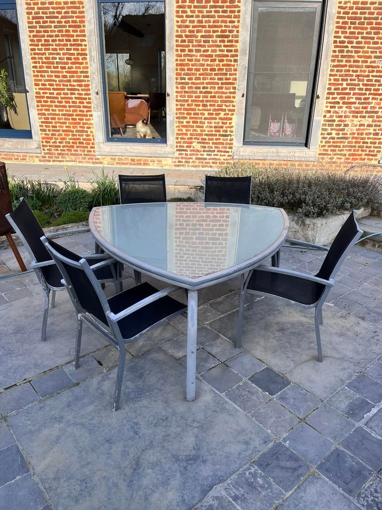 Table de jardin avec 5 chaises, Jardin & Terrasse, Enlèvement, Utilisé