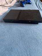 Zwarte PlayStation 2 slim met een controller, Games en Spelcomputers, Ophalen, Gebruikt, Zwart, Met 1 controller